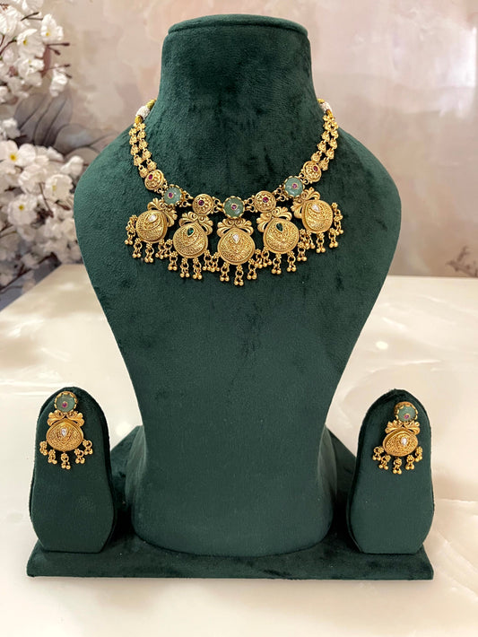 Lakshmi Panch-Coin Necklace Set
