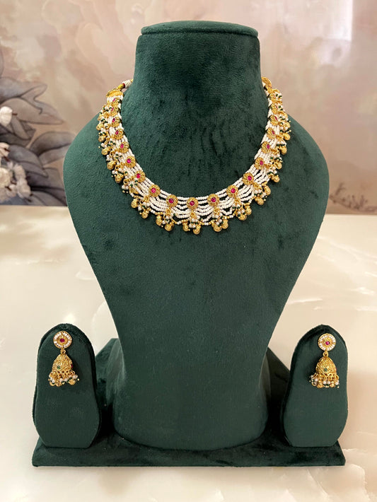 Pearl Guluband Necklace Set