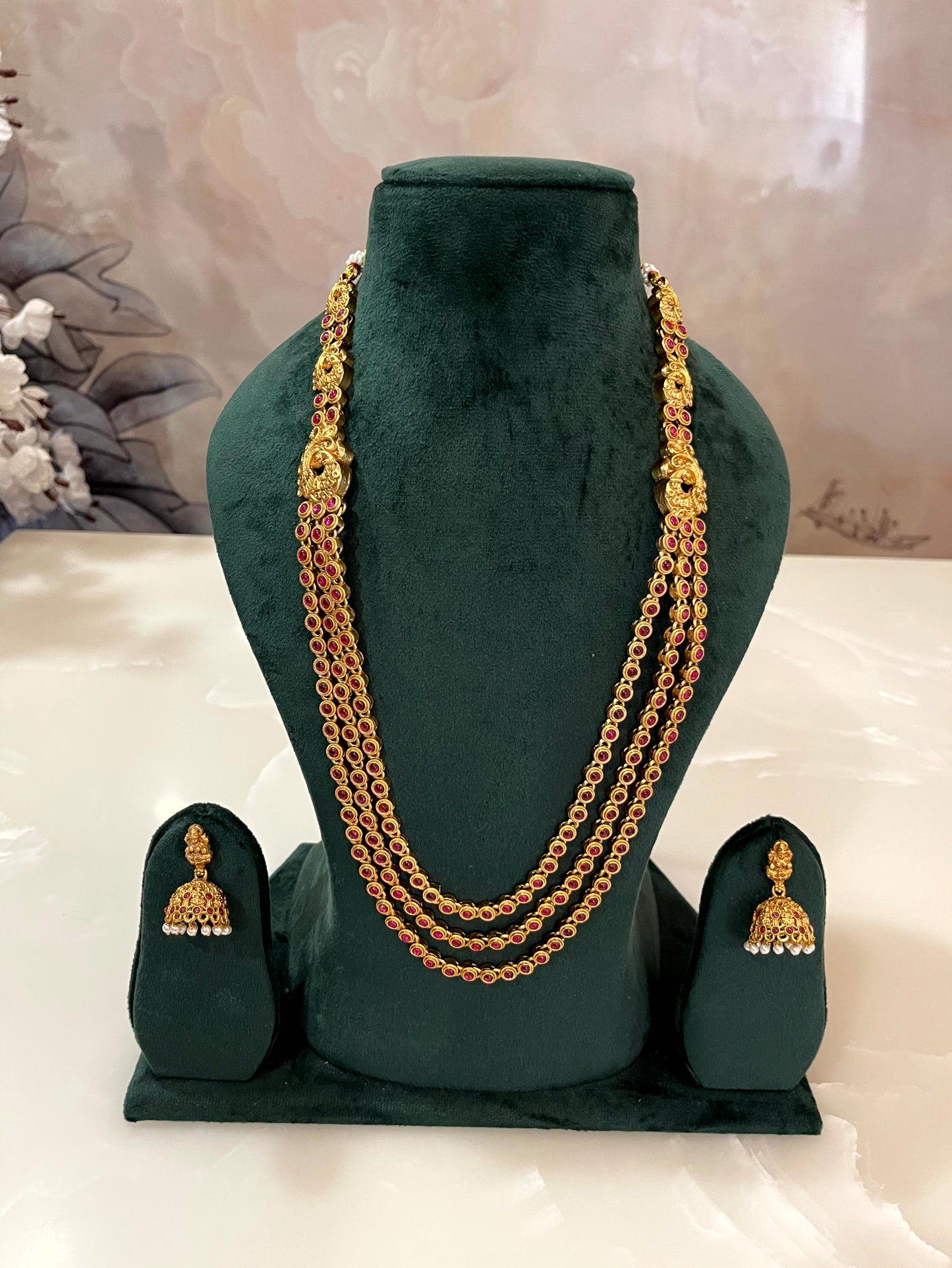 Shree Padmavati Ruby Layered Set