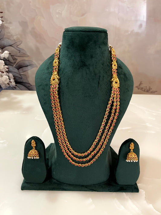Shree Padmavati Ruby Layered Set