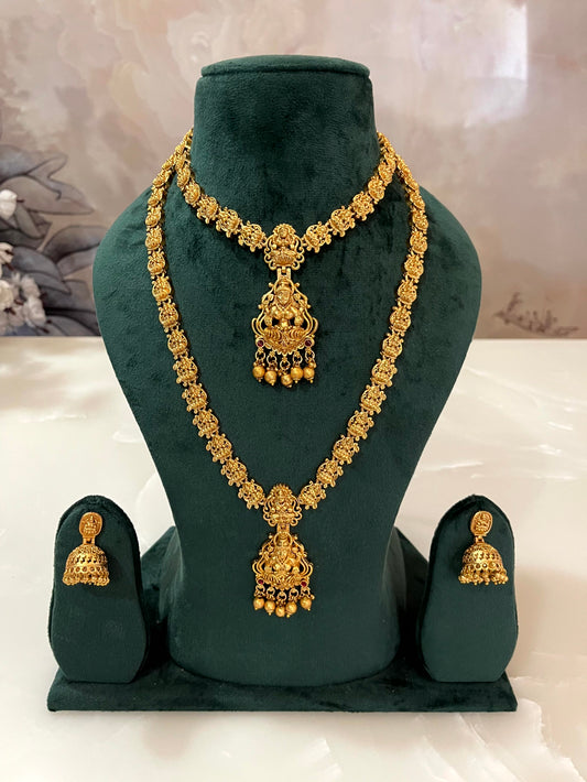 Sri Lakshmi Mahadevi Combo Temple Necklace Set