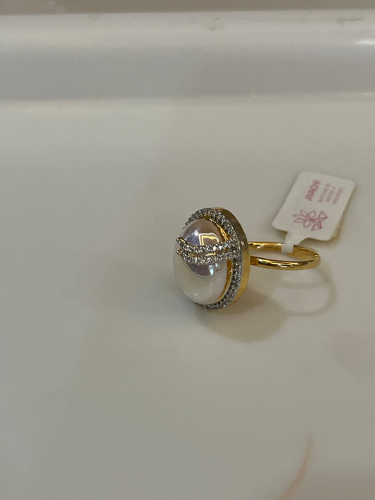 Pearl Ring with Golden band