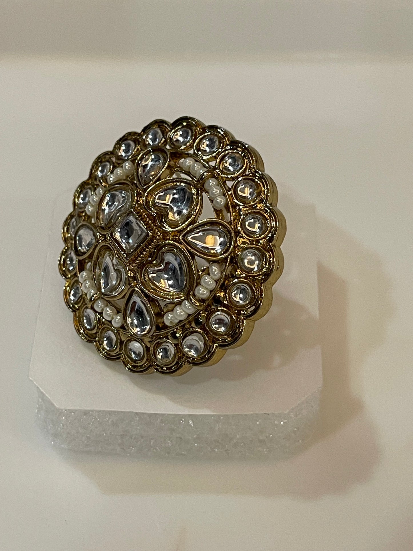 Golden Kundan Ring