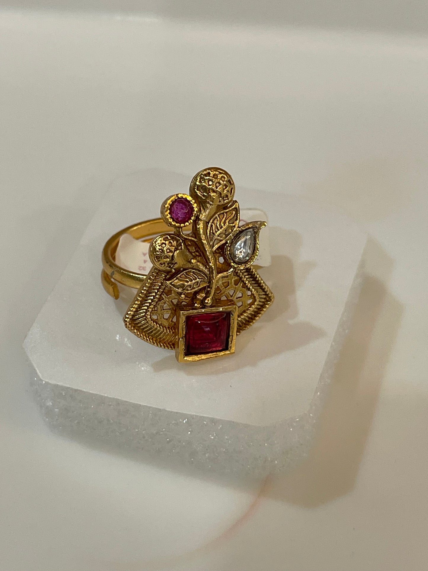 Ruby Blossom Statement Ring