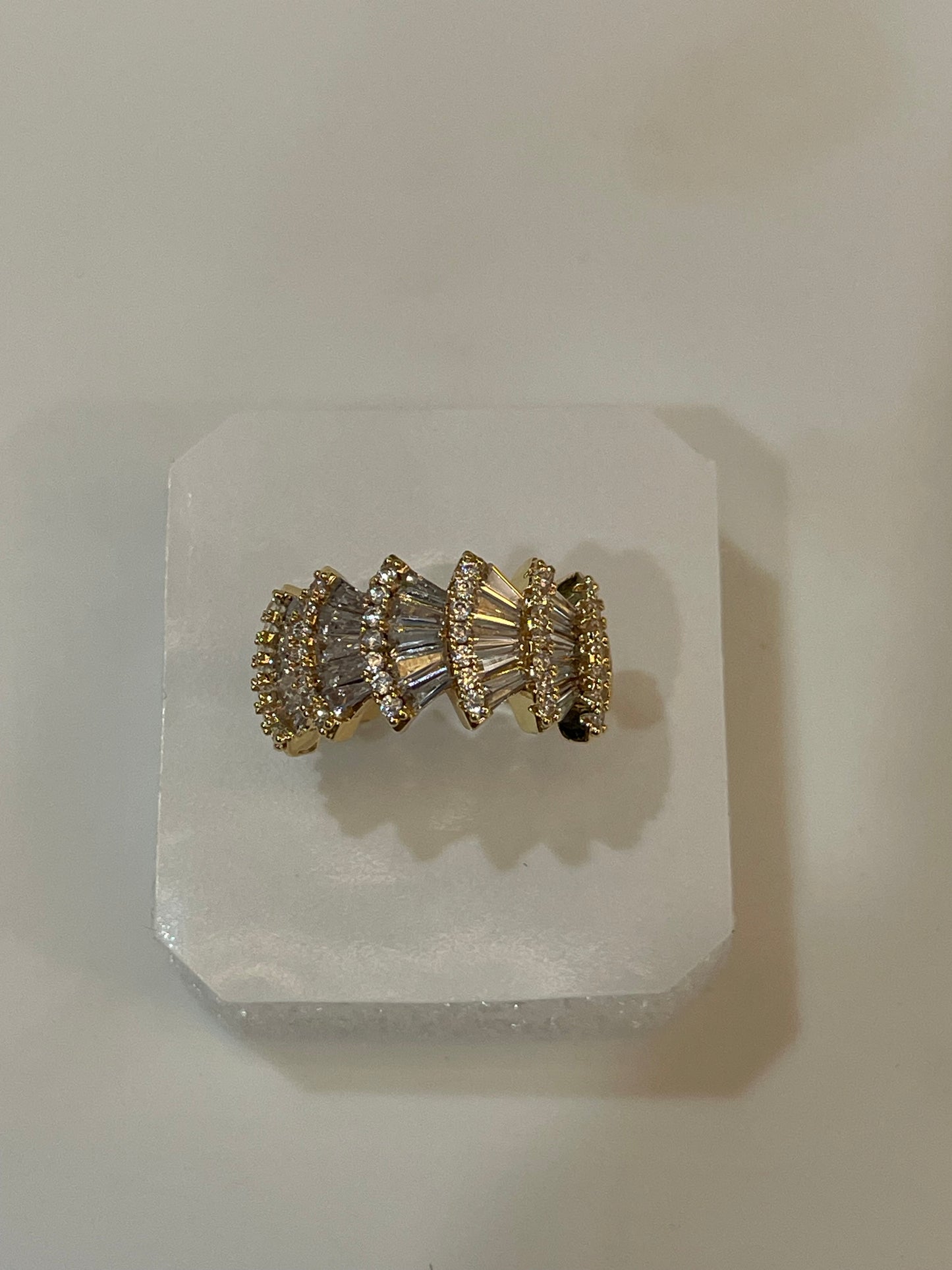 Golden Band Ring studded with crystals and gemstones