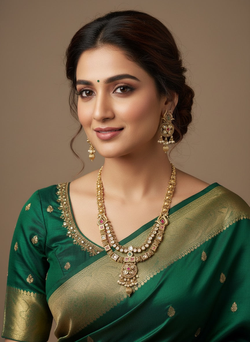 Aarohi Kundan Antique Necklace Set