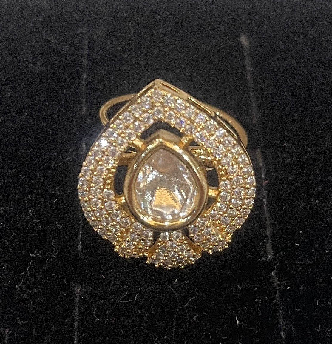 Celestia Pear Halo Diamond-Style Ring