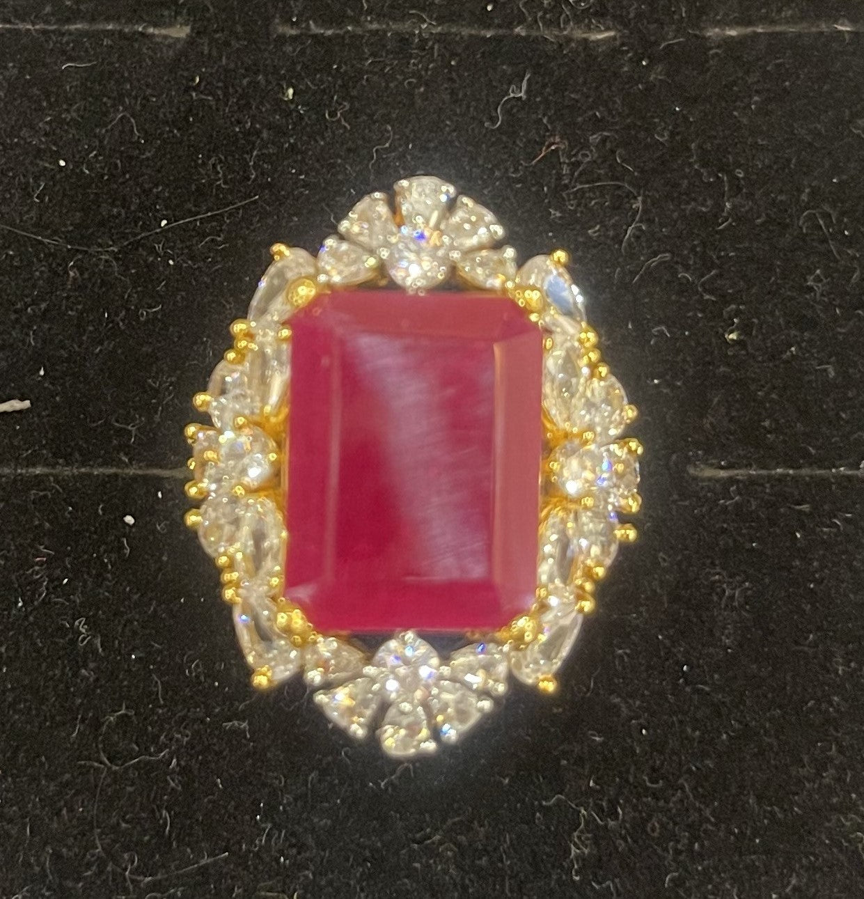 Ruby Royale CZ Cocktail Ring