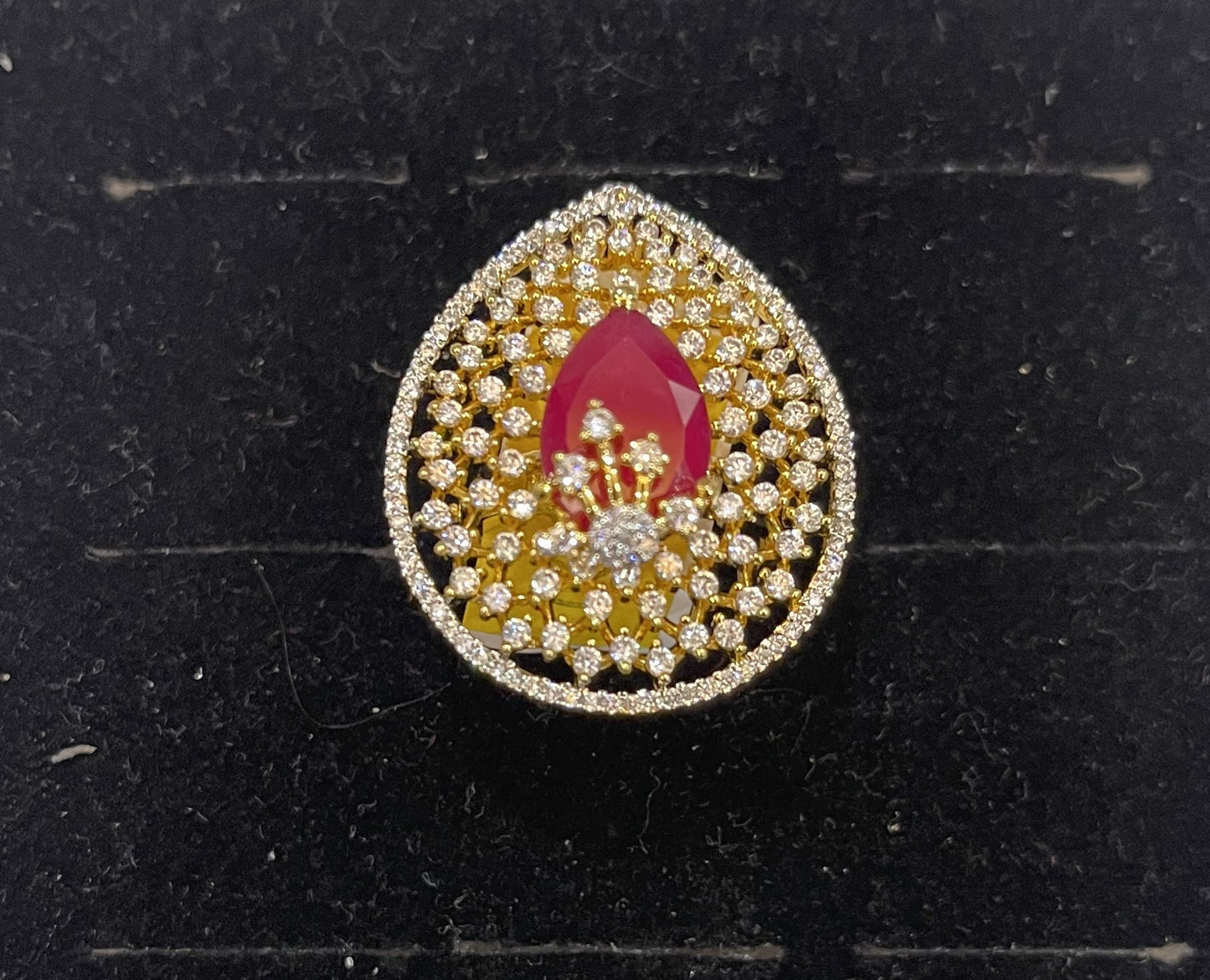 Royal Teardrop Crystal Ring