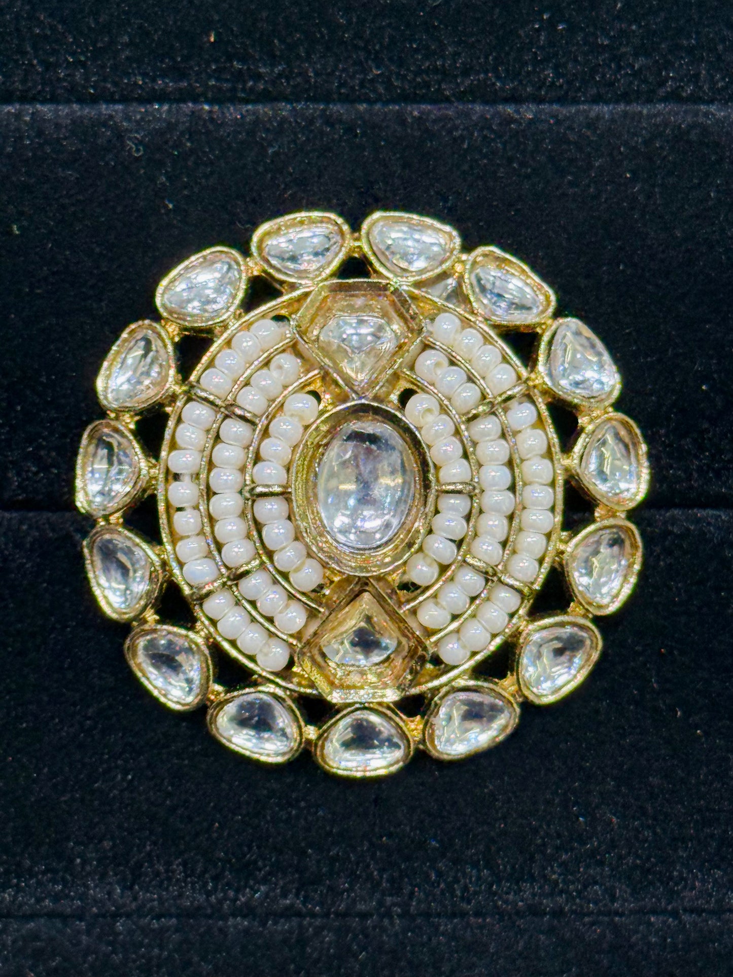Kundan Pearl Ring