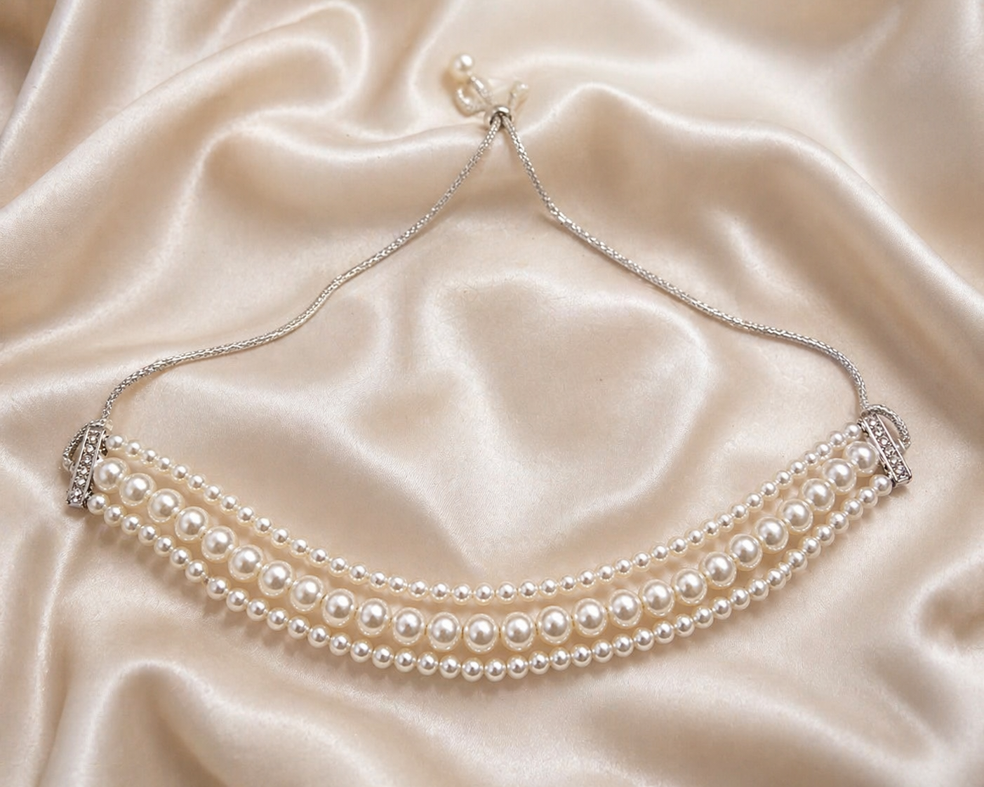Multi-Strand Pearl Choker Necklace