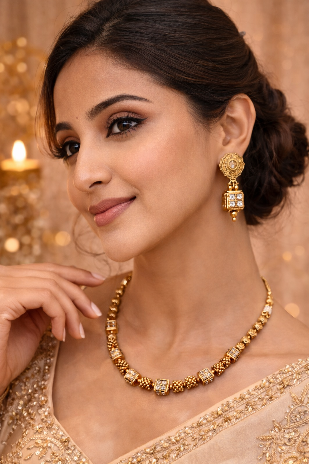 Swarna Cube Radiance Necklace Set