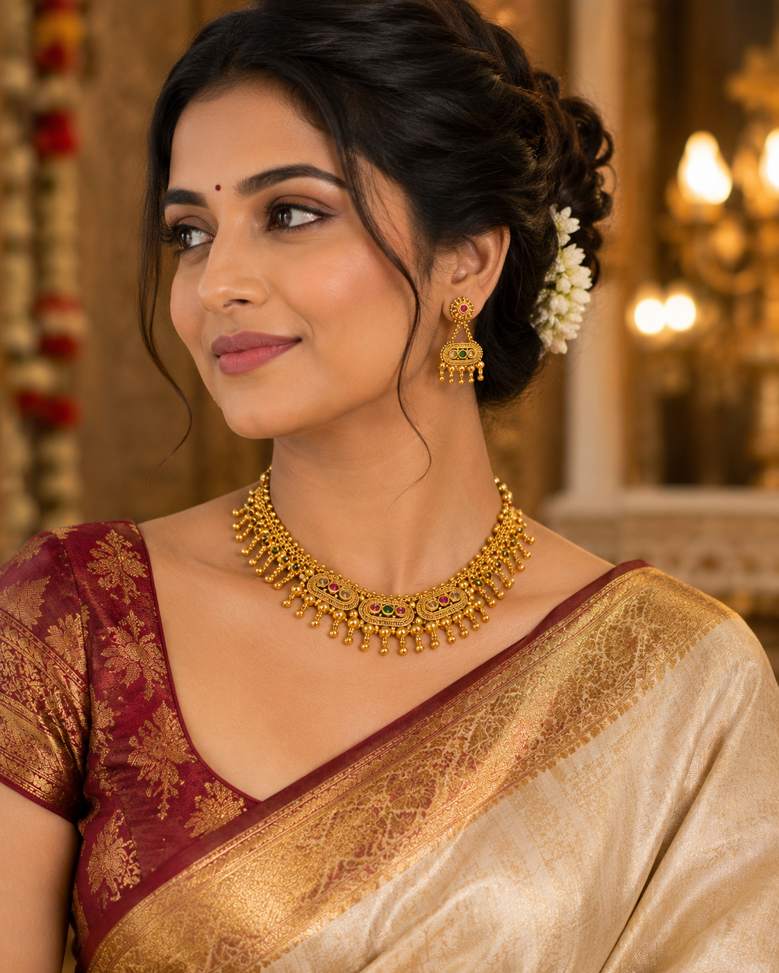 Rajnandini Antique Heritage Necklace Set