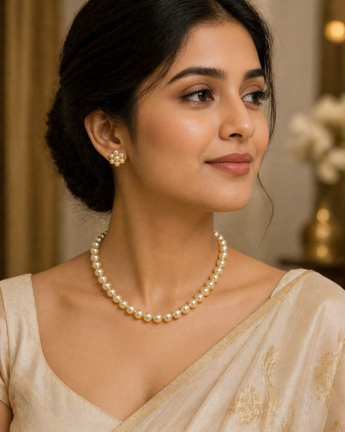 Ivory Grace Classic Pearl Necklace Set