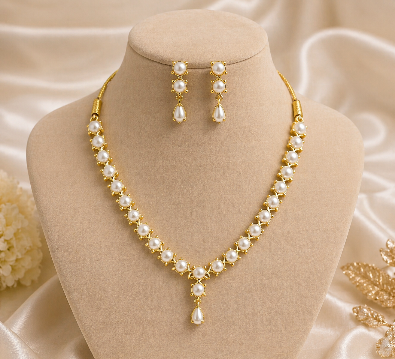 Petite Pearl Drop Necklace Set