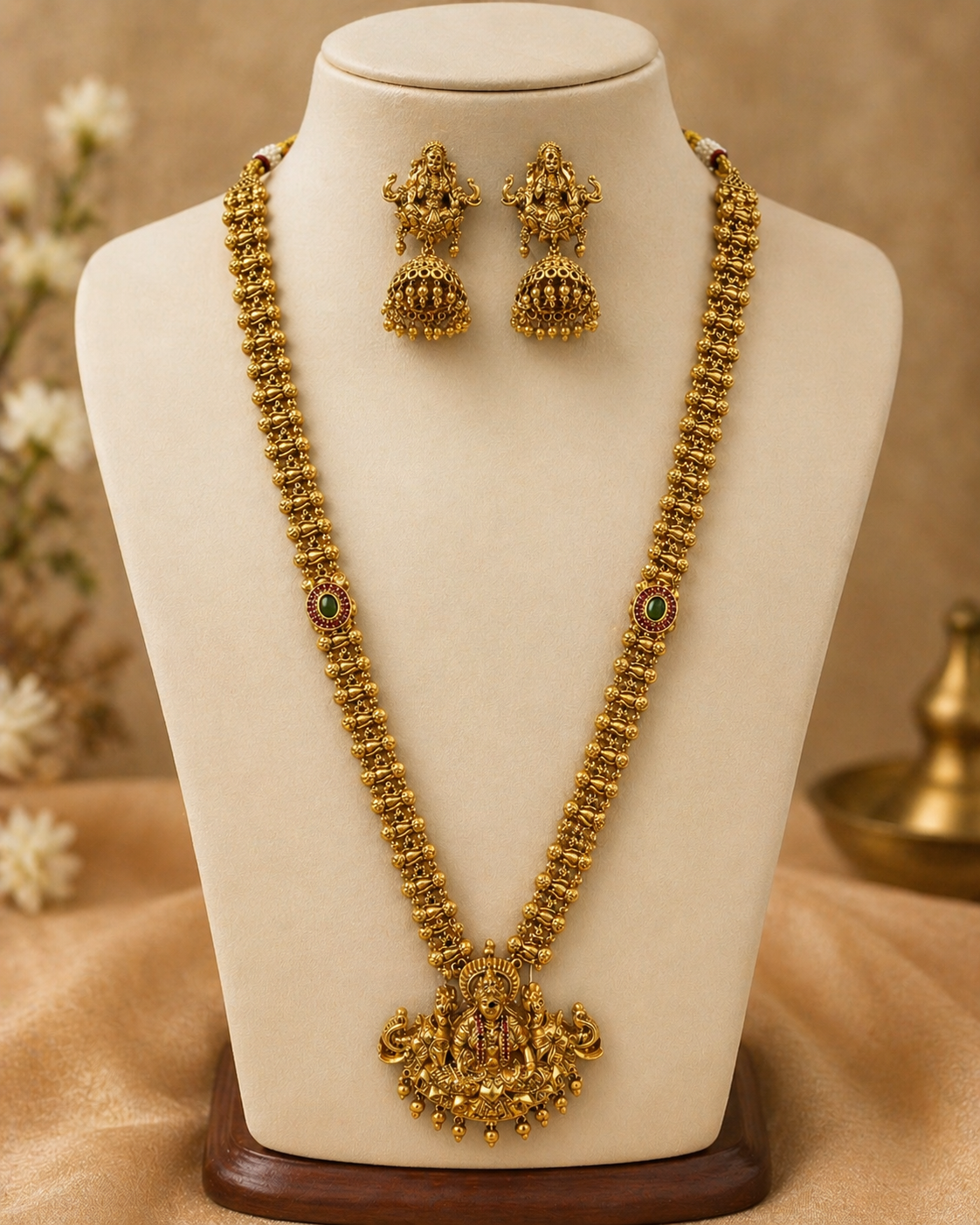 Sri Lakshmi Divine Temple Heritage Necklace Set
