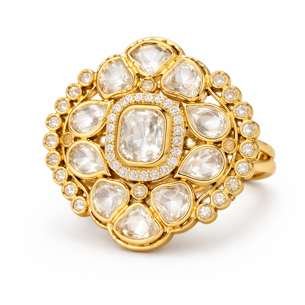 Noor-E-Zara Kundan Statement Ring