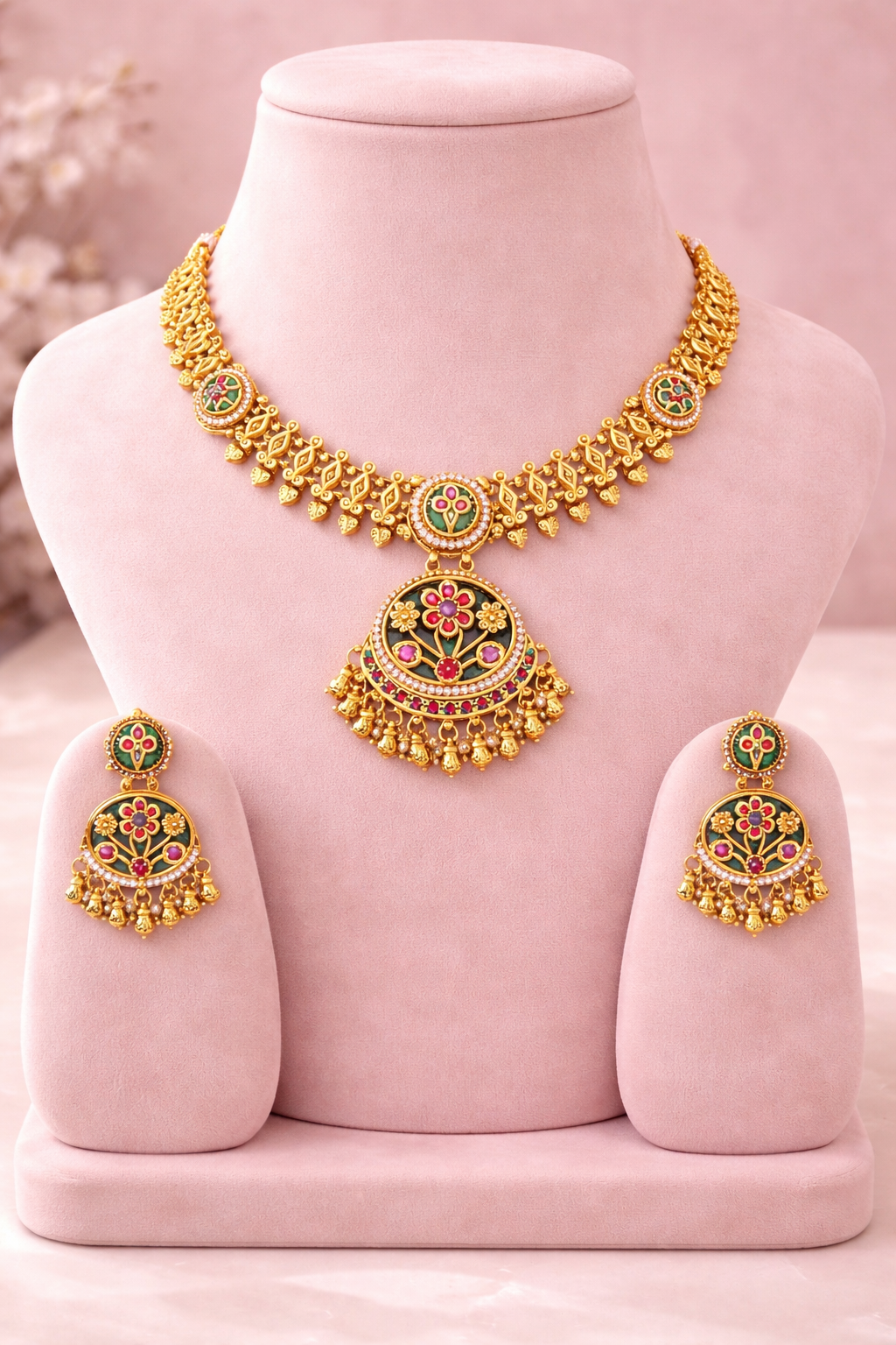 Padma Ratna Floral Necklace Set