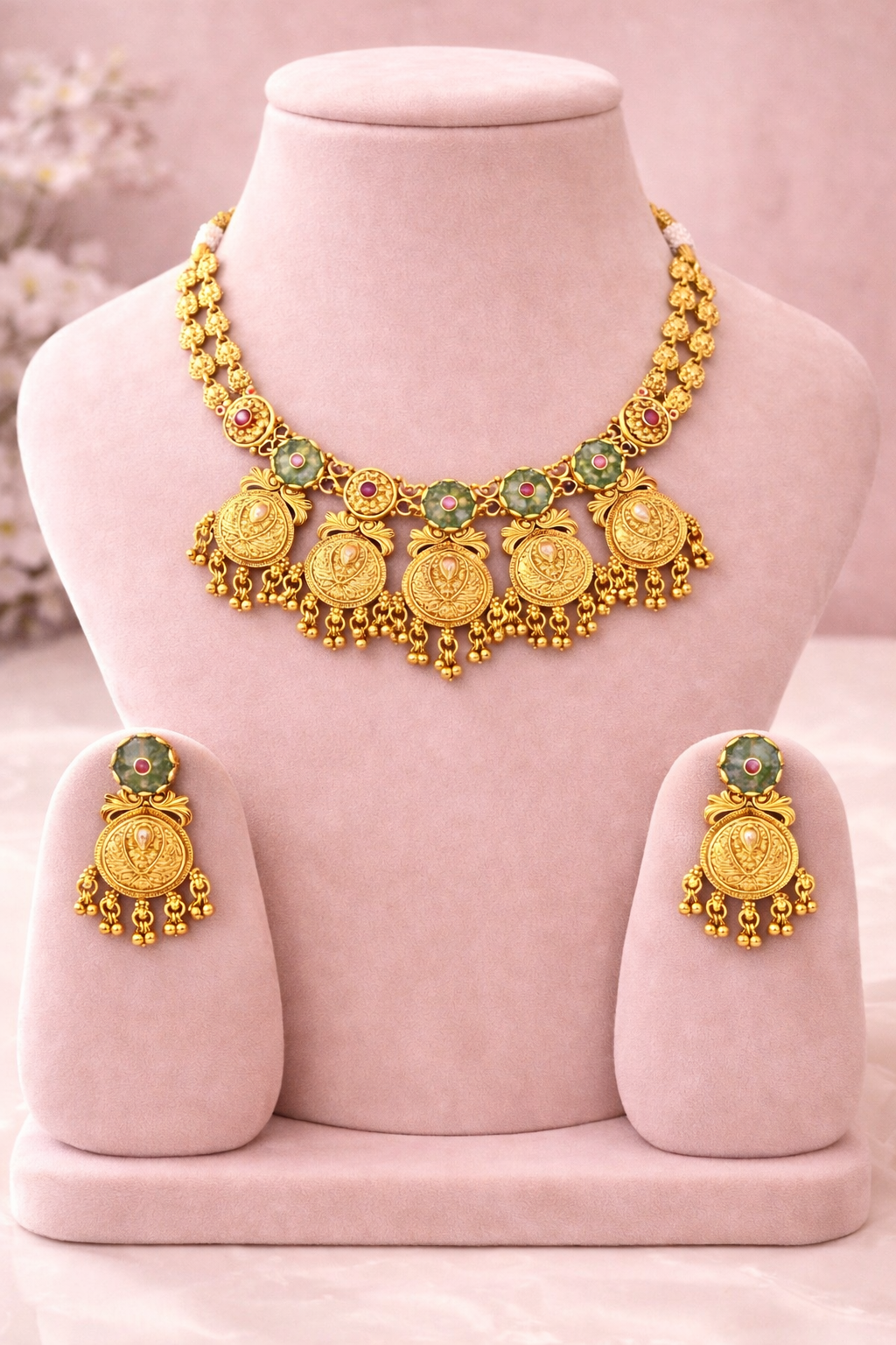 Lakshmi Panch-Coin Necklace Set