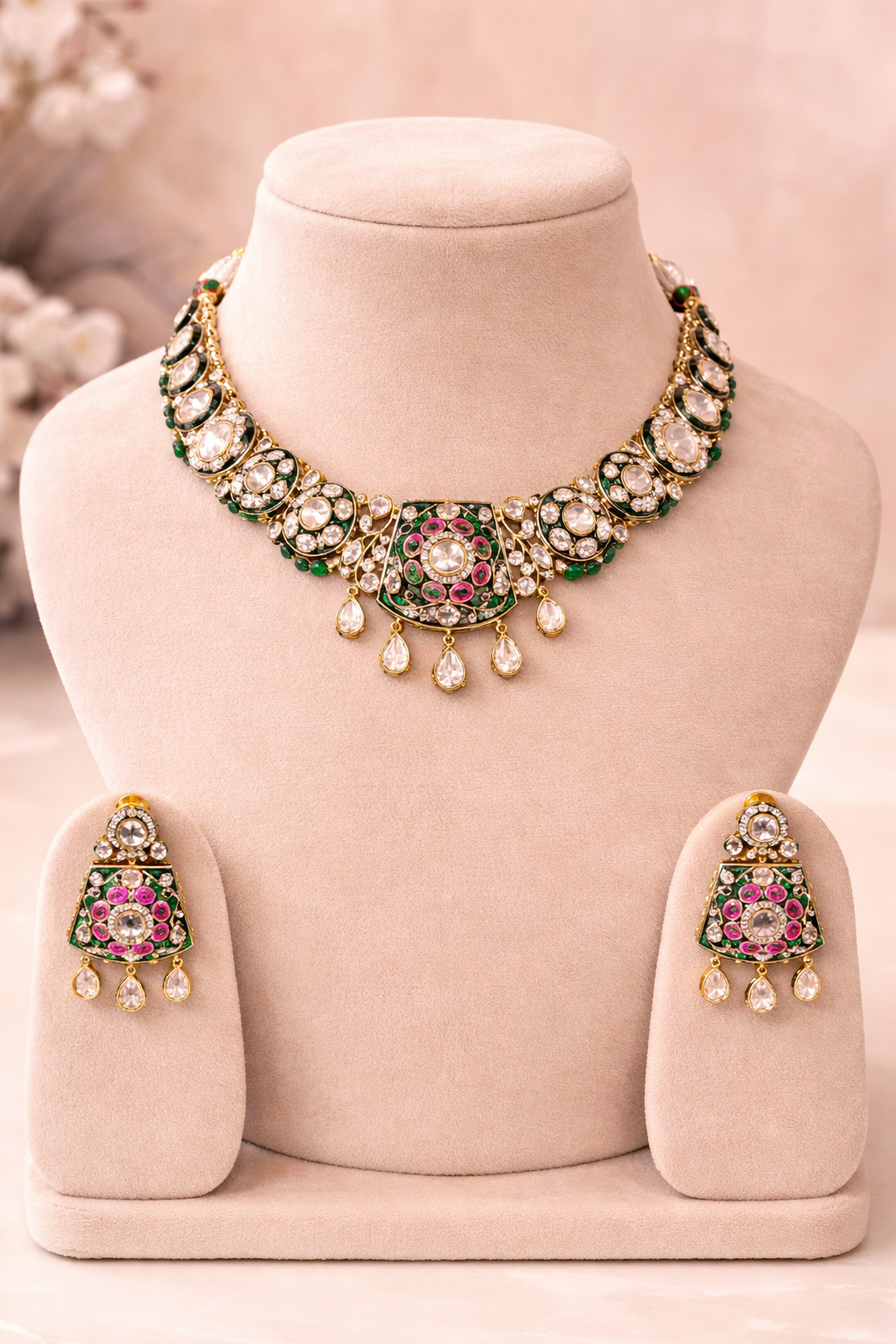 Noor-e-Gul Polki Necklace Set