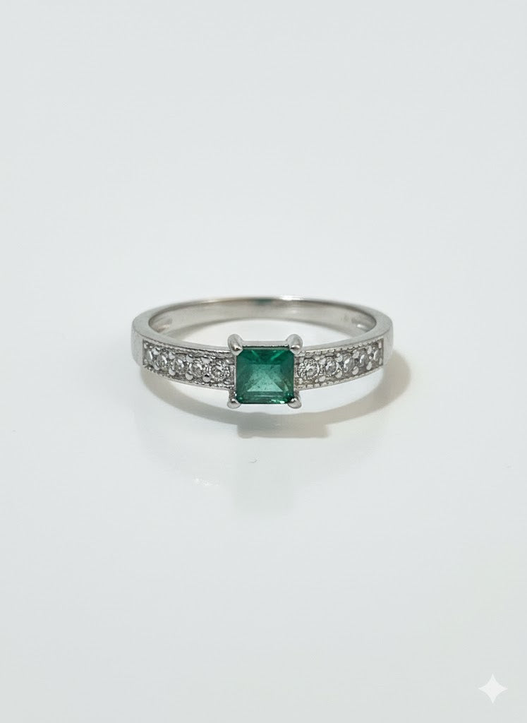 Radiant Square Emerald Ring