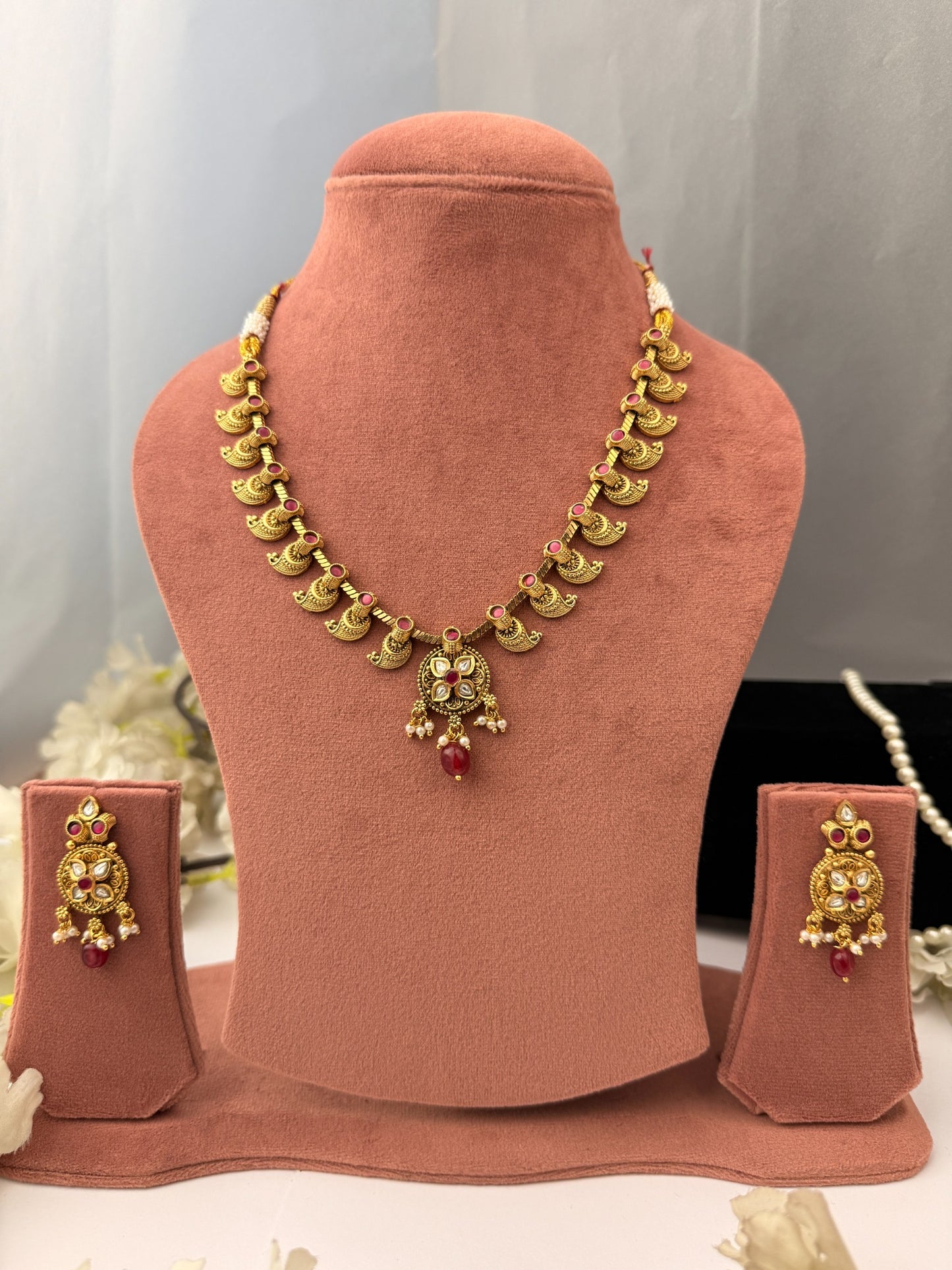 Rajkumari Chandrika Temple Necklace Set