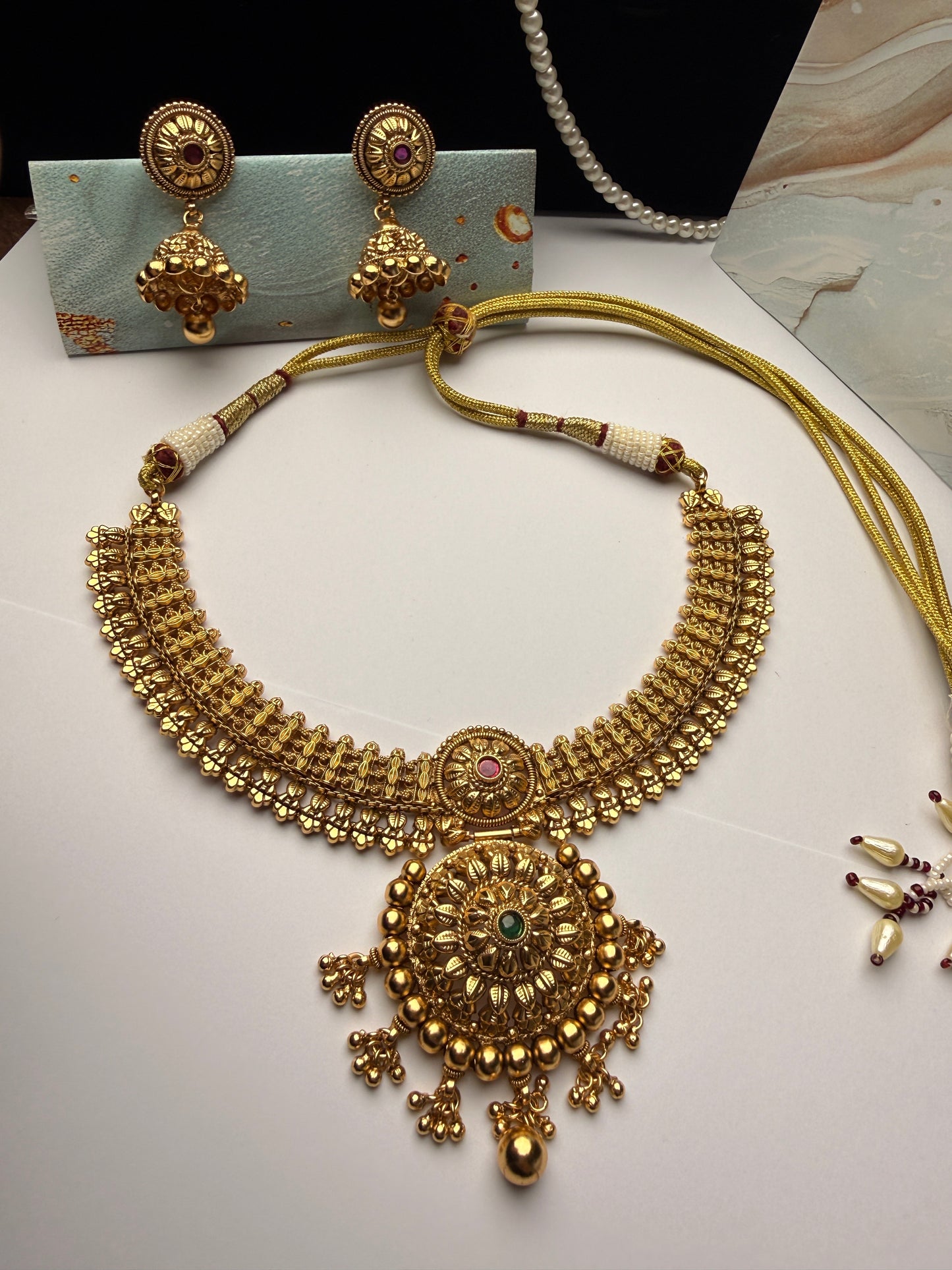 Rajwada Pushpa Haar Necklace Set