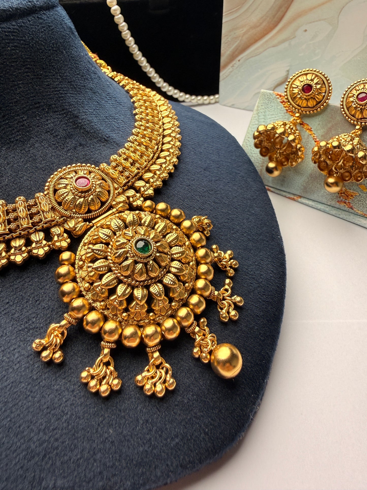 Rajwada Pushpa Haar Necklace Set