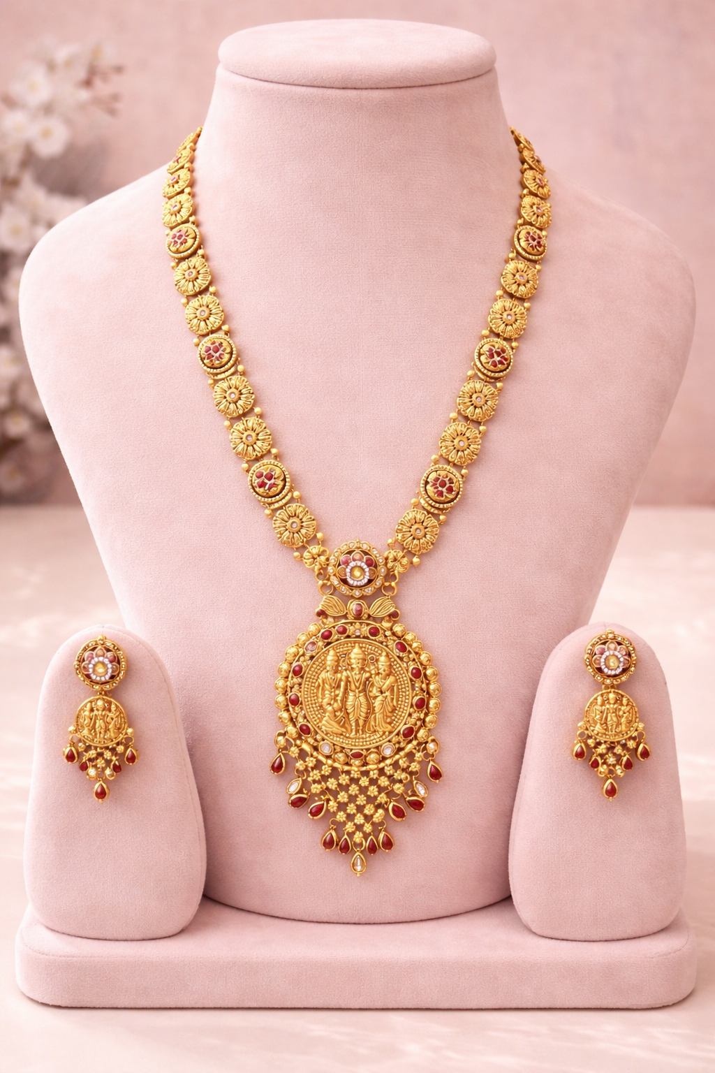 Shri Ram Darbar Temple Long Necklace Set