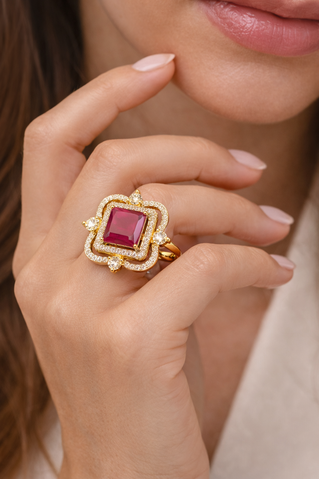 Regal Ruby Sparkle Ring