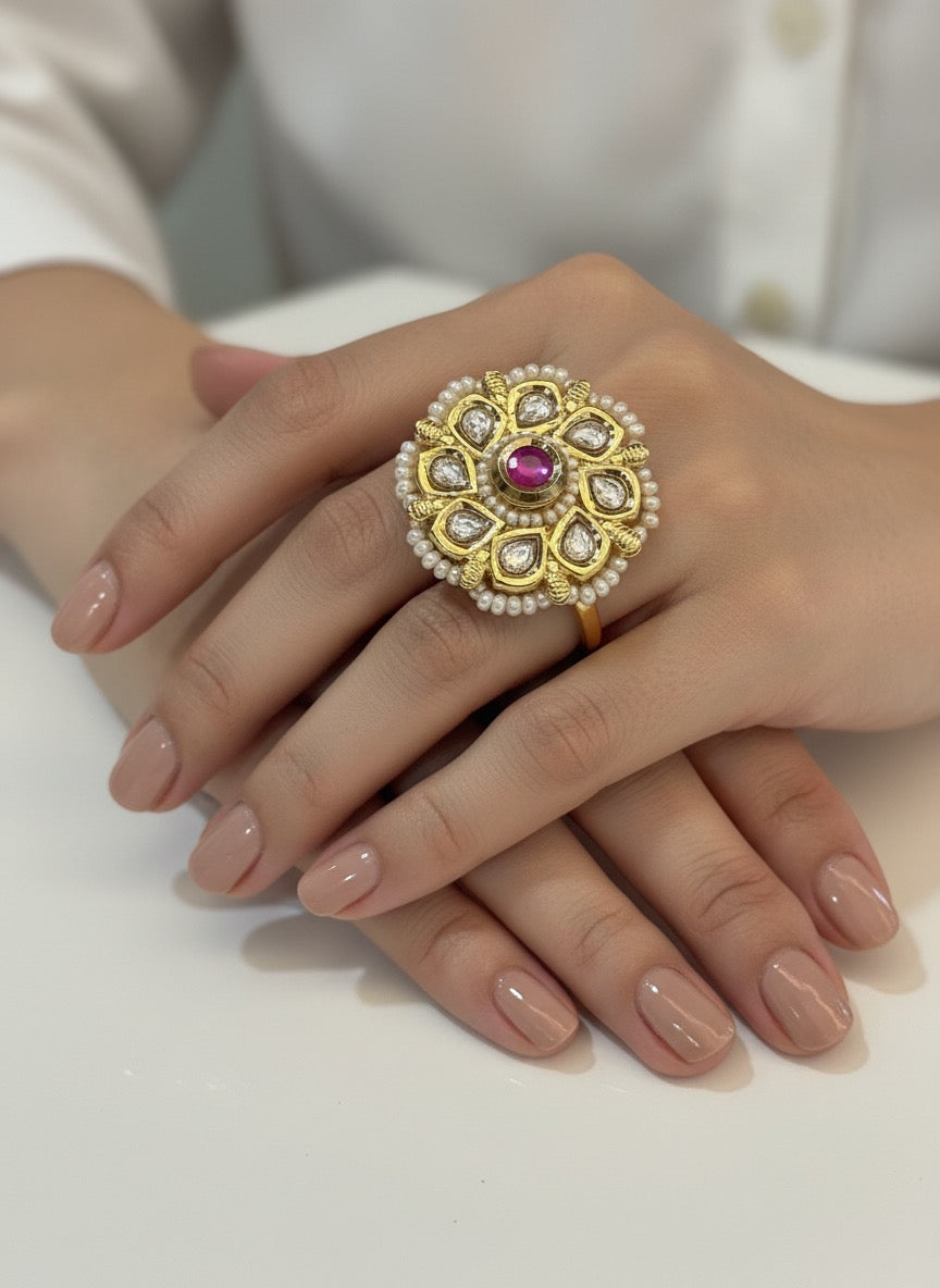 Royal Ruby Blossom Ring