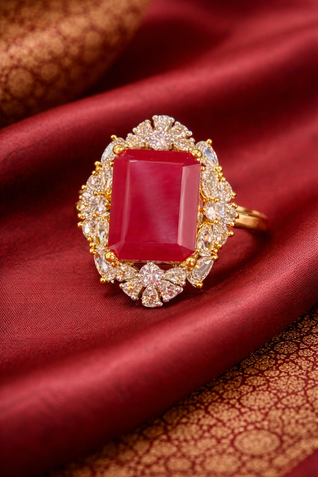 Ruby Royale CZ Cocktail Ring