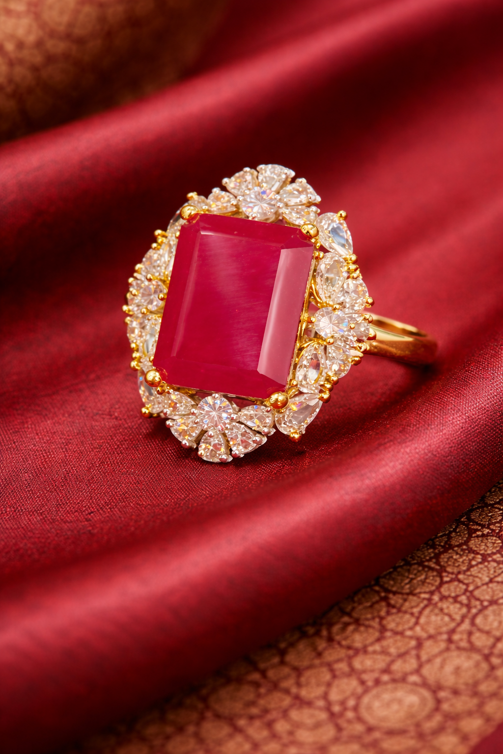 Ruby Royale CZ Cocktail Ring