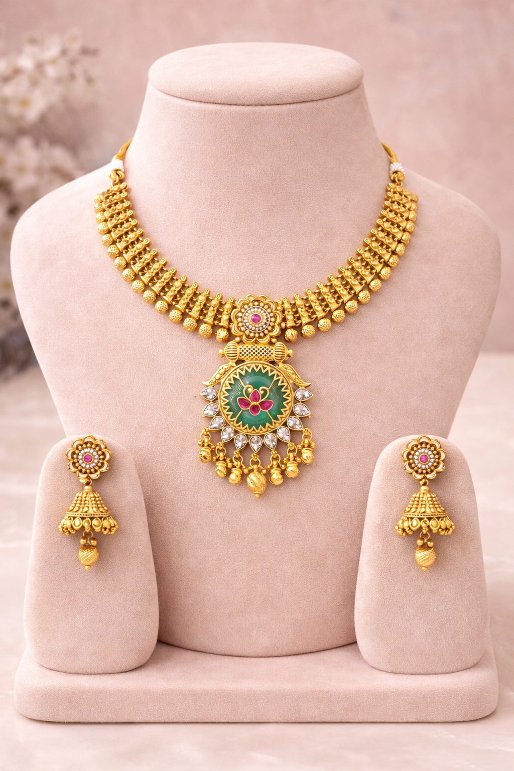 Shringar Lotus Necklace Set