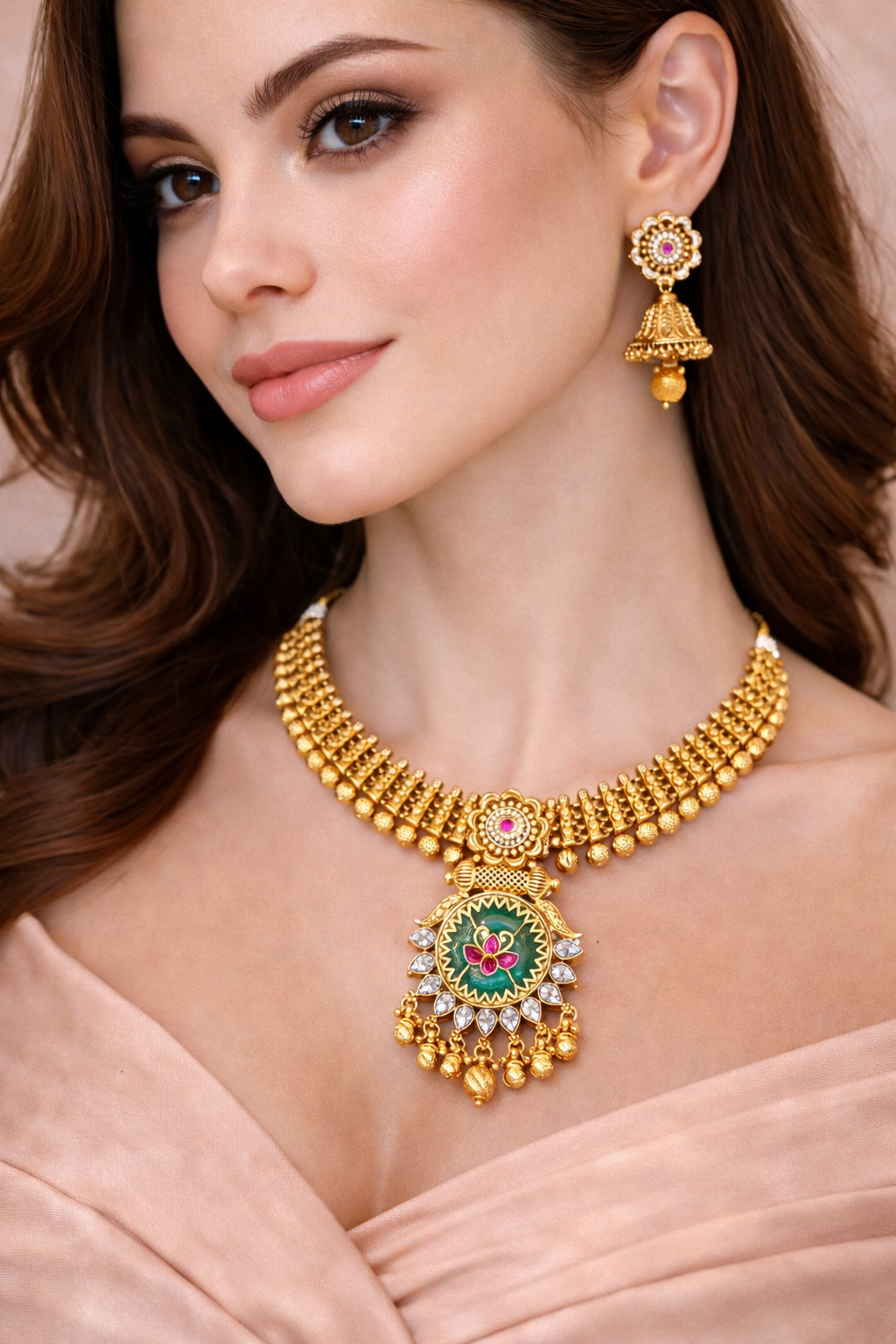 Shringar Lotus Necklace Set