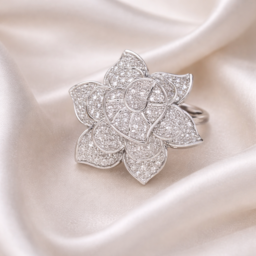 Silver Blossom Luxury Ring