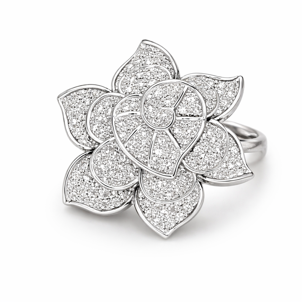 Silver Blossom Luxury Ring