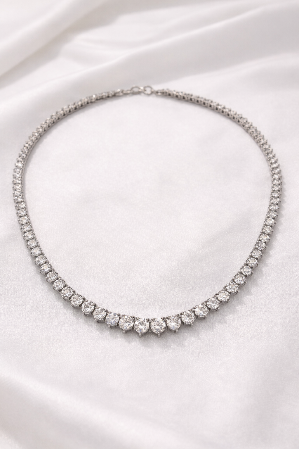 Lunara Glow 925 Silver CZ Chain Necklace