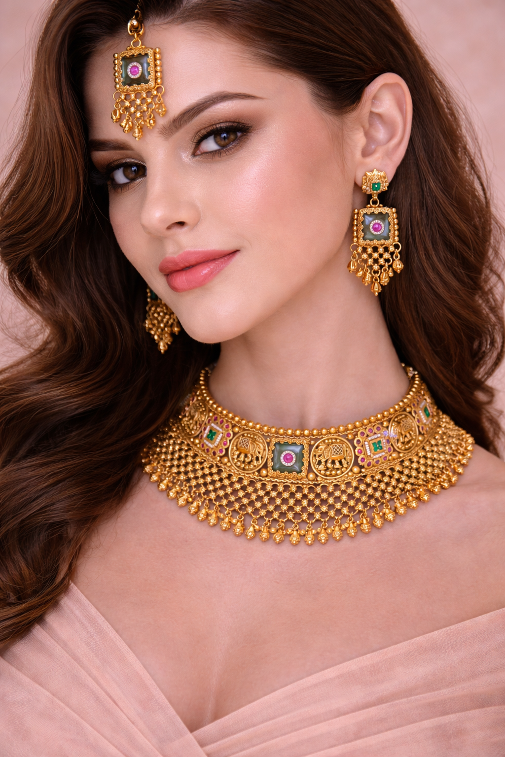 Vaidehi Royal Temple Choker Set